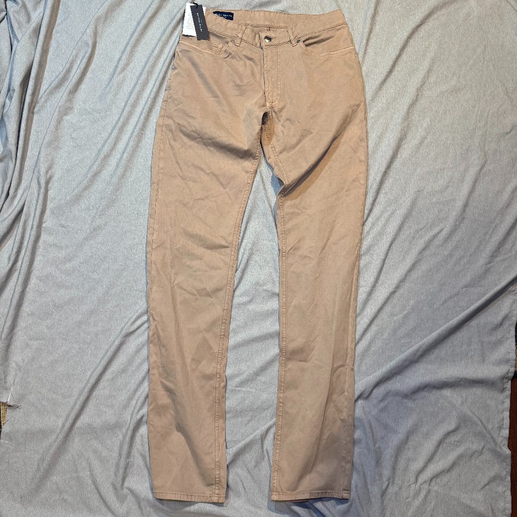 New Peter Millar Collection Wayfare Pants Men 30x33 Beige Khaki Stretch $198msrp
